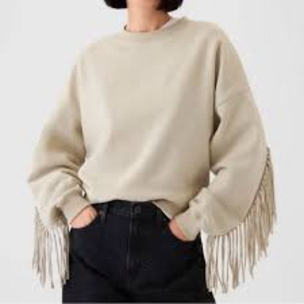 Levi's Cream Fringe Crew Neck Sweater